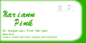 mariann pink business card